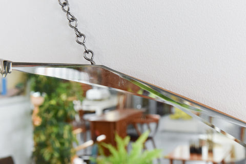 Vintage Frameless 14 Sided Bevelled Wall Mirror
