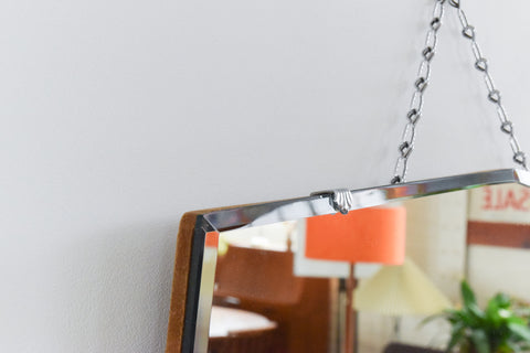 Vintage Frameless Bevelled Wall Mirror