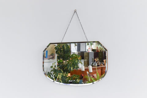 Vintage Frameless Bevelled Mirror