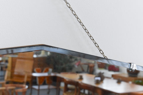 Vintage Frameless Bevelled Mirror Heptagon Shape