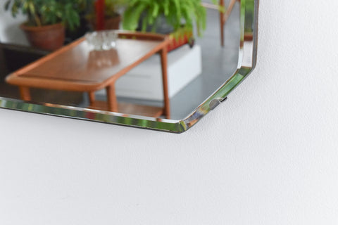 Vintage Frameless Bevelled Mirror