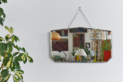 Vintage Frameless Bevelled Mirror
