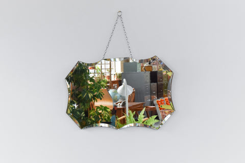Vintage Frameless Bevelled Mirror