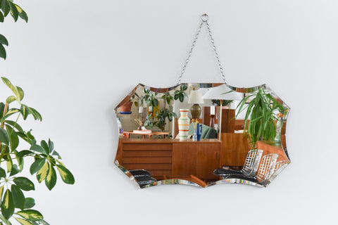Vintage Frameless Bevelled Mirror