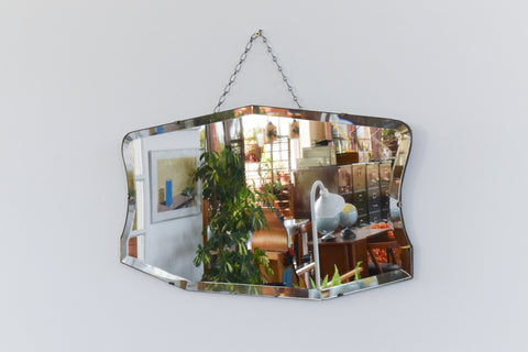 Vintage Frameless Bevelled Mirror