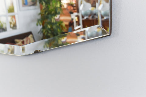Vintage Frameless Bevelled Mirror