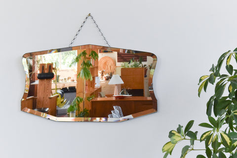 Vintage Frameless Bevelled Mirror