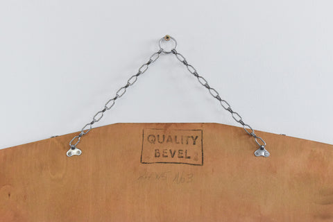Vintage Frameless Bevelled Mirror with Flat Peak