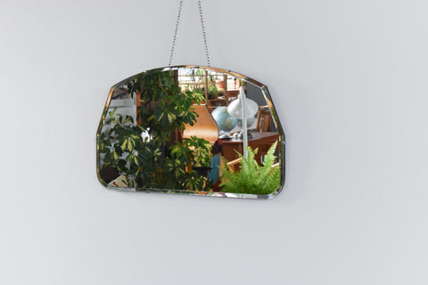 Vintage Frameless Bevelled Wall Mirror