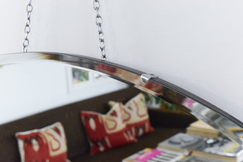 Vintage Frameless Bevelled Wall Mirror
