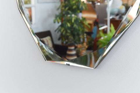 Vintage Frameless Curved Bevelled Mirror