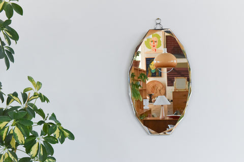 Vintage Frameless Curved Bevelled Mirror