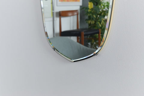 Vintage Long Frameless Bevelled Mirror