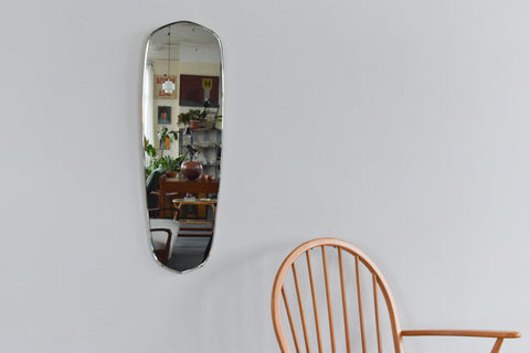 Vintage Long Frameless Bevelled Mirror