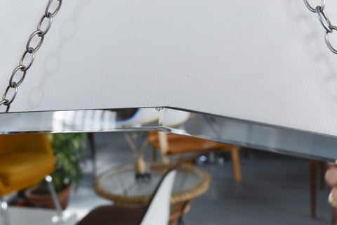 Vintage Frameless Mirror with Cut Glass Motif