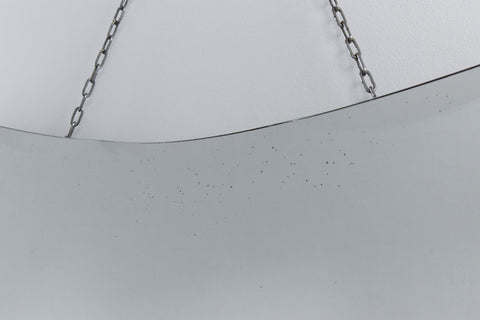 Vintage Frameless Mirror with Part Scallop Bevel