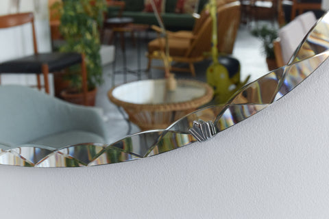Vintage Frameless Oval Bevelled Mirror