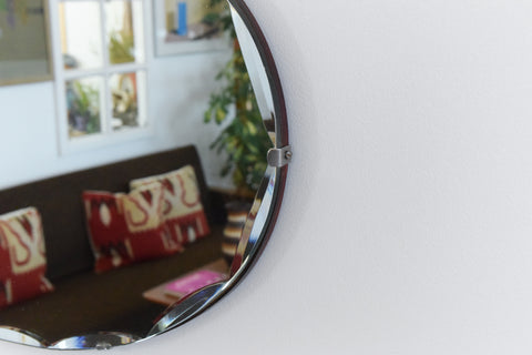 Vintage Frameless Oval Bevelled Mirror