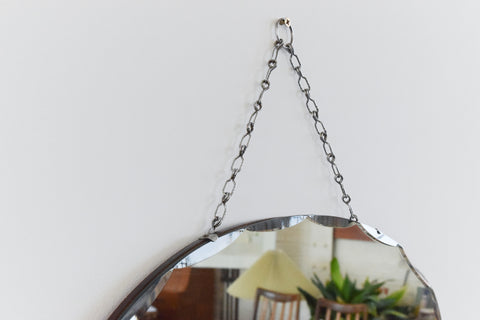 Vintage Frameless Oval Bevelled Mirror