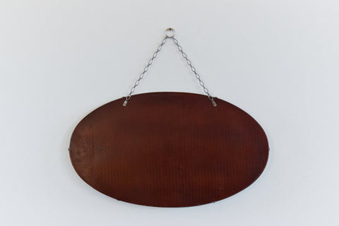 Vintage Frameless Oval Bevelled Mirror