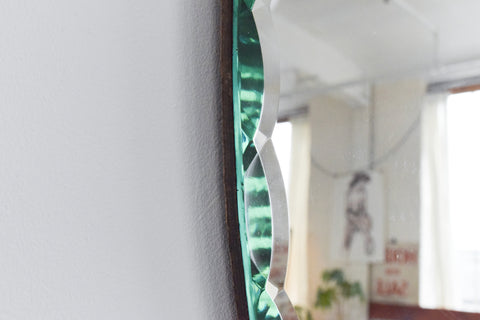 Vintage Frameless Portrait Bevelled Oval Mirror