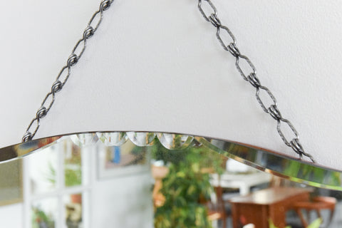 Vintage Frameless Scollop Bevelled Wall Mirror