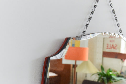 Vintage Frameless Scollop Bevelled Wall Mirror