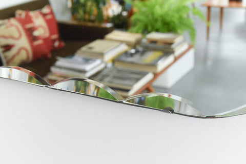 Vintage Frameless Scollop Bevelled Wall Mirror