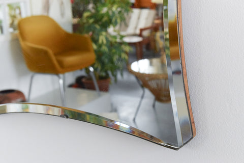 Vintage Frameless Shaped Bevelled Mirror