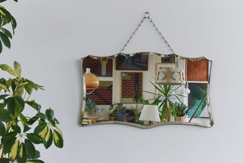 Vintage Frameless Shaped Bevelled Mirror