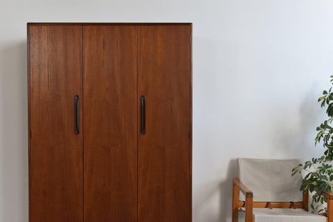 Vintage Triple Teak Fresco Wardrobe by G Plan