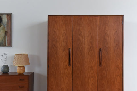 Vintage Triple Teak Fresco Wardrobe by G Plan