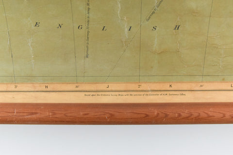 Vintage Geographia Wall Map of England and Wales by P. H. Thorpe