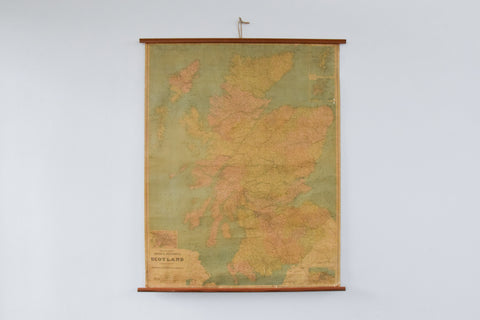 Vintage Geographia Wall Map of Scotland by P. H. Thorpe