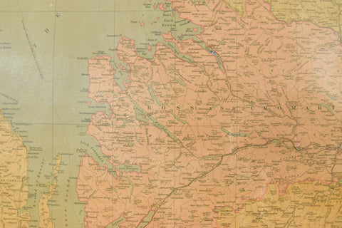 Vintage Geographia Wall Map of Scotland by P. H. Thorpe