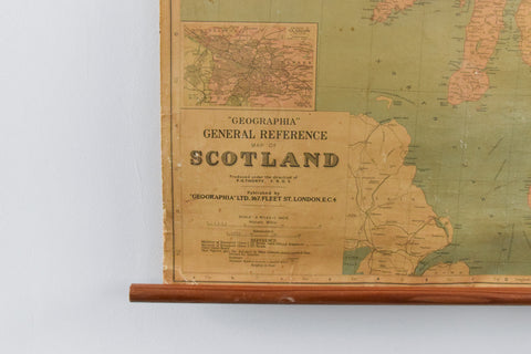 Vintage Geographia Wall Map of Scotland by P. H. Thorpe
