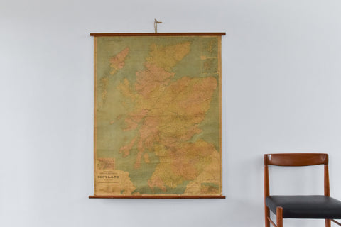 Vintage Geographia Wall Map of Scotland by P. H. Thorpe