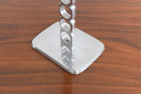 Vintage Geometric Chrome Candle Holder
