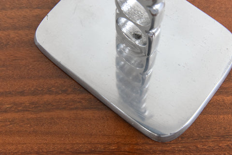 Vintage Geometric Chrome Candle Holder