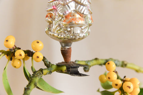 Vintage Glass Christmas Tree Clip On Decoration / Ornament