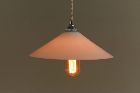 Vintage White Opaque Glass Pendant Light Shade