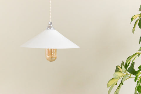 Vintage White Opaque Glass Pendant Light Shade