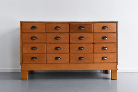 Vintage Glazed Haberdashery Cabinet / Counter with Drawers