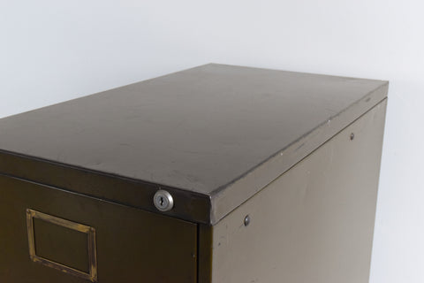 Vintage Green 5 Drawer Filing Cabinet