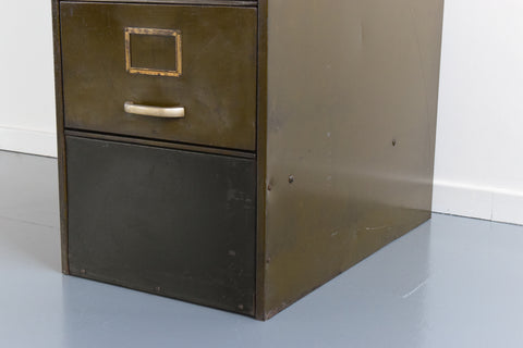 Vintage Green 5 Drawer Filing Cabinet