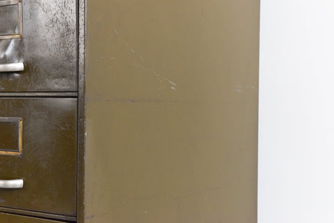Vintage Green 5 Drawer Filing Cabinet
