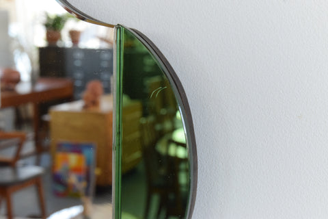 Vintage Green Art Deco Frameless Mirror