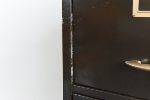 Vintage Green Metal Four Drawer Filing Cabinet