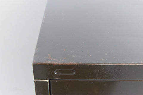 Vintage Green Metal Four Drawer Filing Cabinet