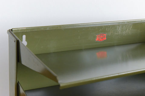 Vintage Green Metal Desk Tidy / Letter / Paper Rack by Veteran Series